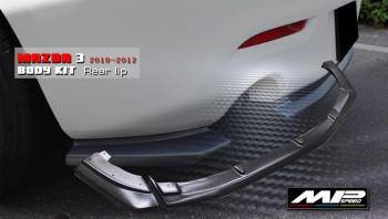 2010-2012 Mazda 3 5D 1.6/2.0 MP Style Rear Lip Spoiler(2PCS)Single Exhaust (3D Carbon Look)