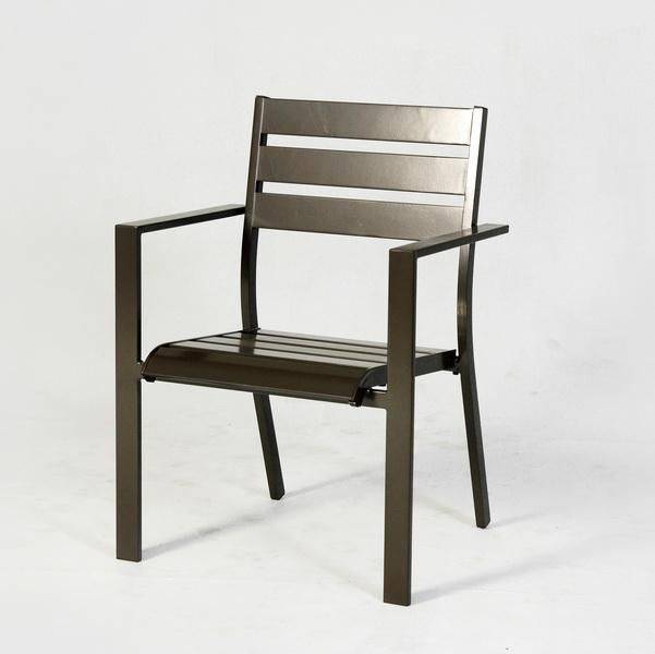 鋁合金鋁板椅-咖色