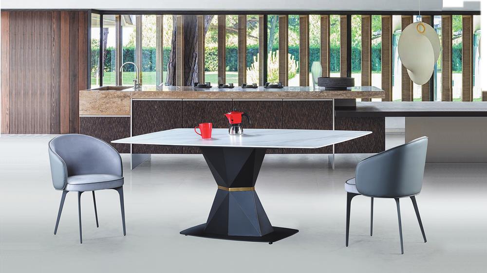 CL-1054-1 8615 雪山岩板5尺餐桌 (不含其他產品)<br /> 尺寸:寬150*深90*高75cm