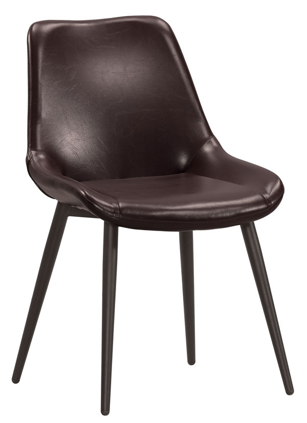 QM-648-6 多洛雷餐椅(咖啡皮)(五金腳) (不含其他產品)<br />尺寸:寬50*深60*高81cm