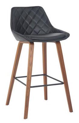 TA-957-4 比爾實木腳菱格紋黑皮吧台椅 (不含其他產品)<br />
尺寸:寬48*深55*高96cm
