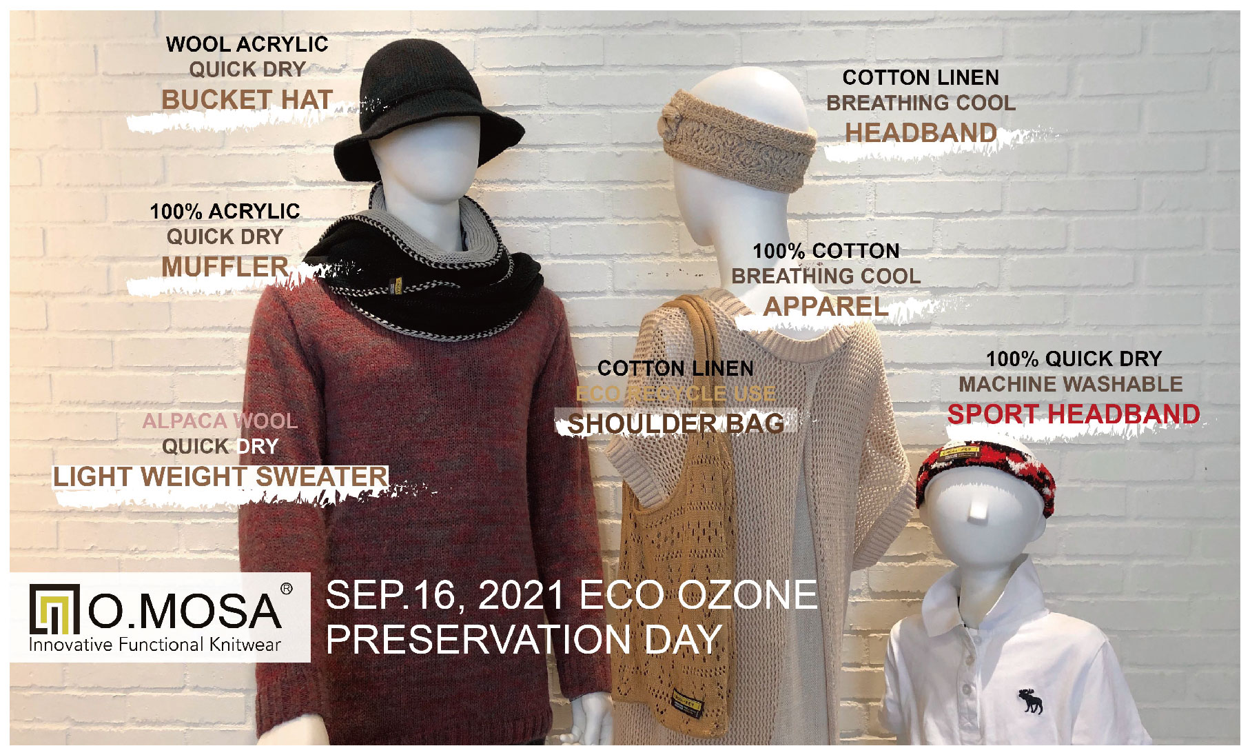 omosa taiwan knitting odm factory eco ozone preservation day