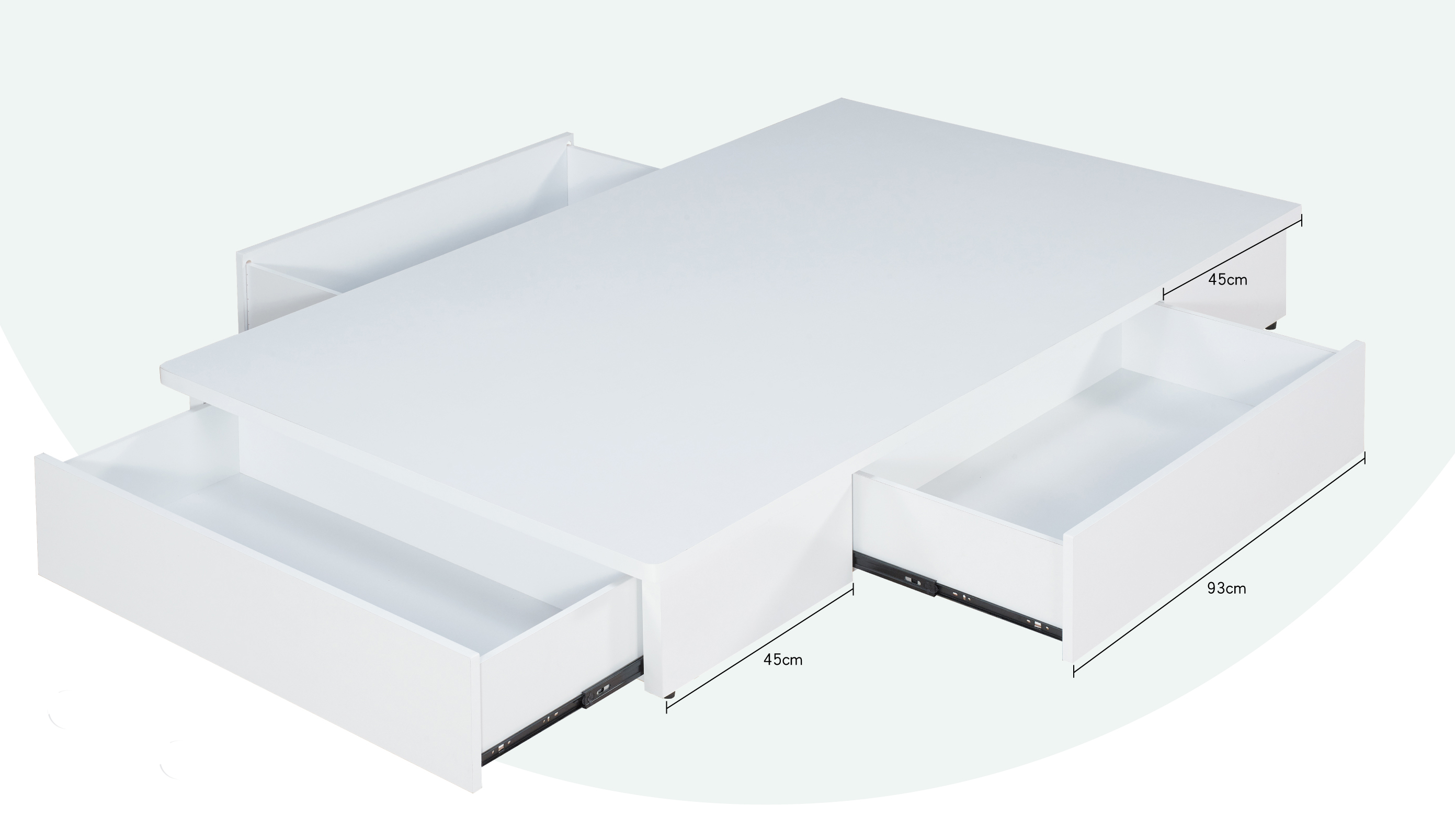 CO-383-4 白色3.5尺置物床底 (不含其他產品)<br /> 尺寸:寬106*長188*高26cm