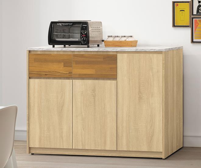 GD-822-2 原切橡木色4尺收納餐櫃(不含其他產品)<br />尺寸:寬121*深40*高82cm