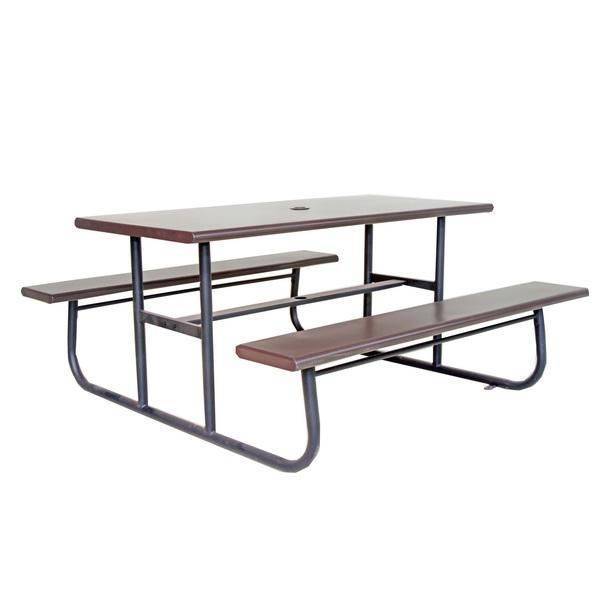 鋁板野餐桌椅組 黑+咖色