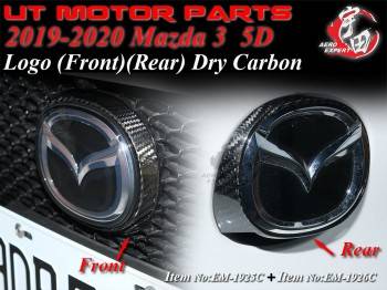 2019-2020 Mazda 3 5D Logo Front & Rear Dry Carbon