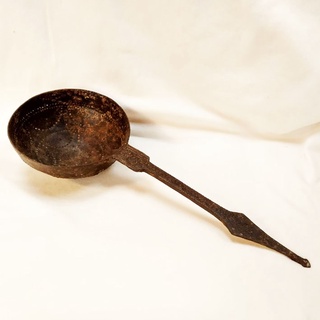 印度老鐵 手工鐵勺 (老件) 可當置物花器 擺設鐵勺
