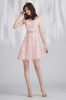 訂製款V領蕾絲粉色短禮服【18-2105】---訂製期35天