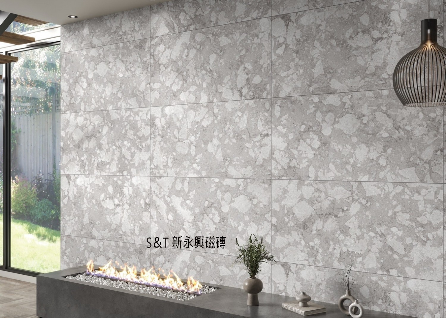 止滑。石版磚【TC-61241 61242-61243 61244洞石灰 61245米 61246黑】60x120石英材質｜大版磚｜地壁磚#885