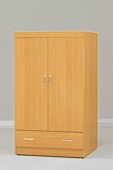 QM-211-5 貝莎2.7尺檜木色衣櫥 (不含其他產品)<br /> 尺寸:寬81*深56.5*高138cm