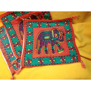 《楚布文化-藏古傢俬》印度小抱枕套 (象) /可當 墊布 掛畫 掛布/出清商品
