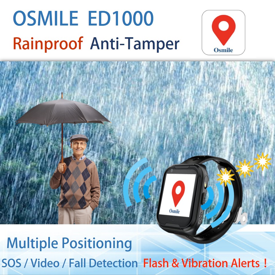 Osmile ED1000 Rainproof Model with Anti-Tamper Strap Dementia Elderly Personal GPS Tracker