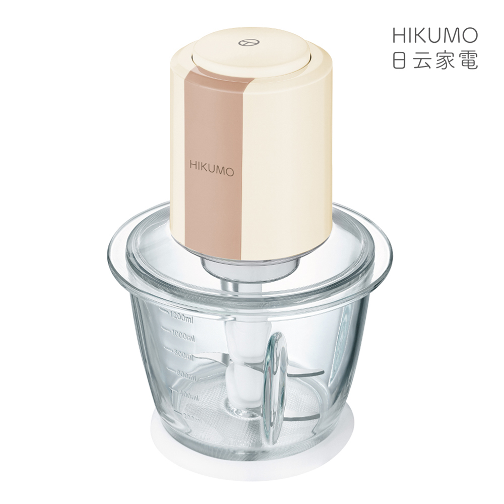 【HIKUMO 日云】晶亮玻璃杯四刀刃調理機HKM-FC0301 (1200ml大容量)
