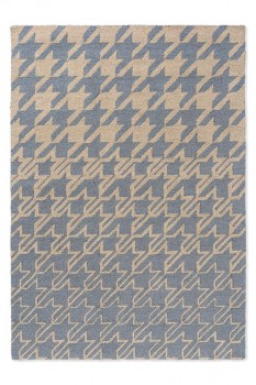 TED BAKER HOUNDSTOOTH WASHED BLUE OUTDOOR RUGS