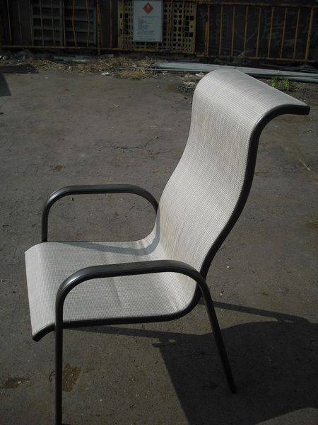 鋁製高背網布椅-咖管