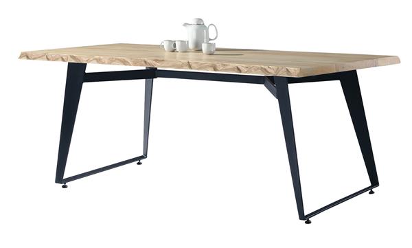 CL-1069-5 自然邊原木6尺餐桌+波麗鐵腳 (不含其他產品)<br />尺寸:寬180*深90*高75cm
