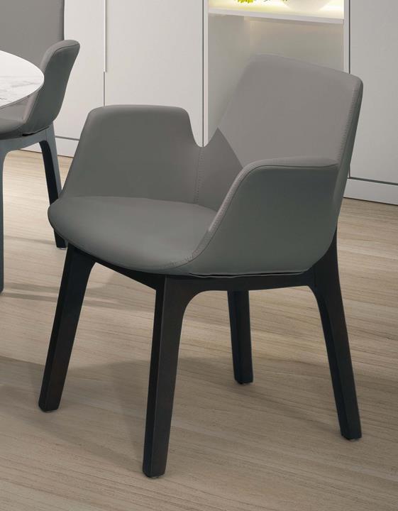 SH-A493-3 艾羅斯實木餐椅(皮灰) (不含其他產品)<br />尺寸:寬61*深55*高83cm