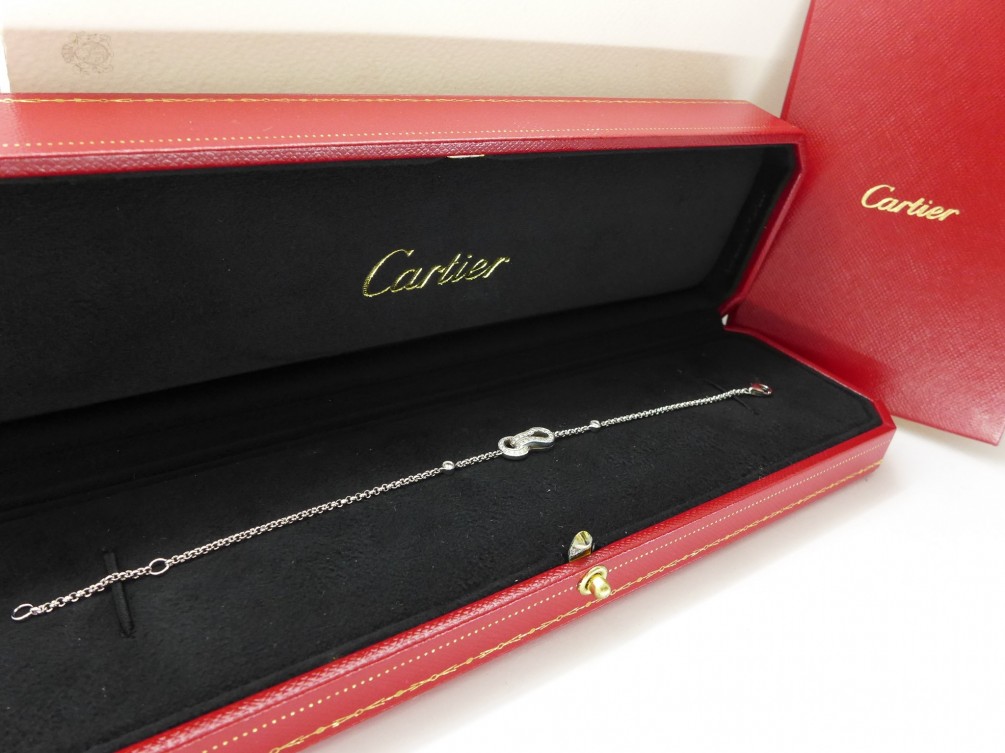 Cartier 卡地亞 AGRAFE 鑽石手鍊 32P共 0.13ct n0316