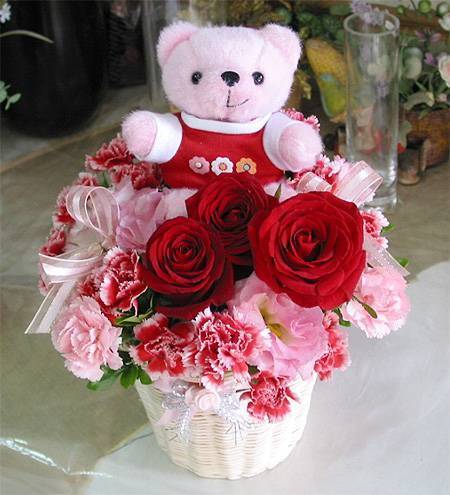 《媽咪-我愛你》母親節玫瑰康乃馨花禮桌花