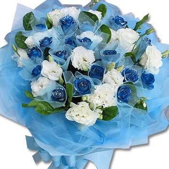 《深情脈脈》深情浪漫藍玫瑰花束