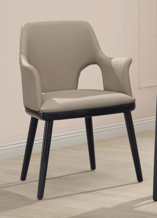 SH-A469-02 馬爾科雙扶手餐椅(淺咖皮) (不含其他產品)<br />尺寸:寬58*深55*高86cm