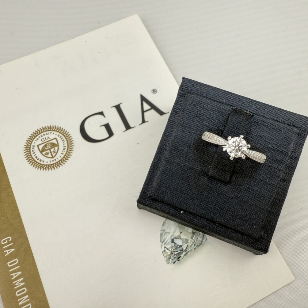 GIA天然鑽戒 0.5ct/E/VS2/3EX 配鑽0.08ct 18K n1357