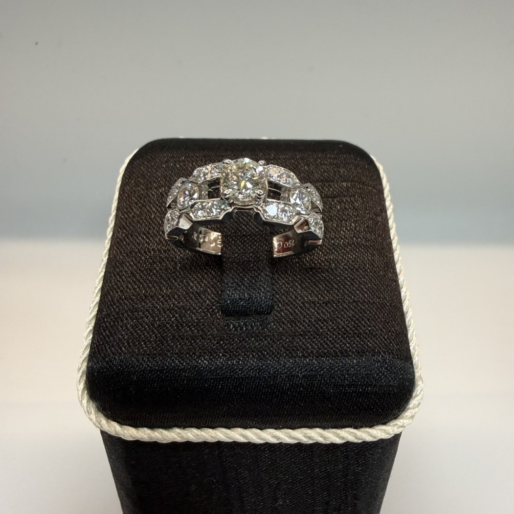 天然鑽石戒指 0.52ct L/VVS1/車工完美 華麗配鑽 白K金 n1644-01