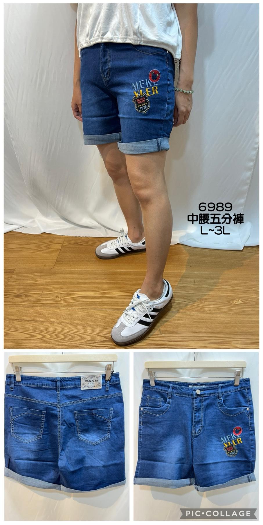 6989 夏天薄款中腰牛仔五分褲|-Mekeyler米琦麗兒-商品介紹