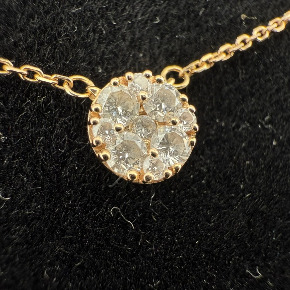 天然鑽石項鍊 小鑽共約0.4ct 鍊長44cm 18K金 n1391