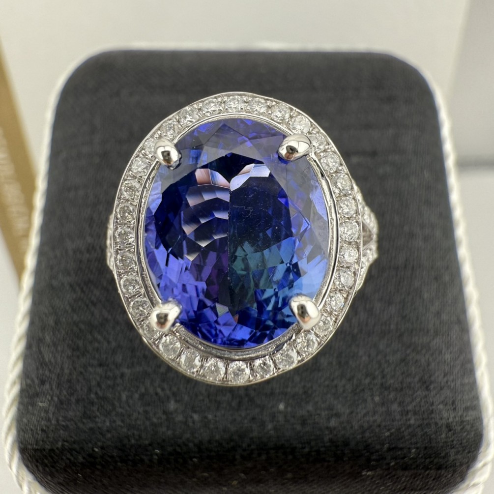 GIA天然丹泉石鑽戒 5ct 配鑽0.45ct-G-SI 18K白金 n1307-19