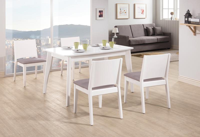 SH-A520-04 奧斯卡白色4.3尺餐桌(白) (不含其他產品)<br />
尺寸:寬130*深80*高75cm