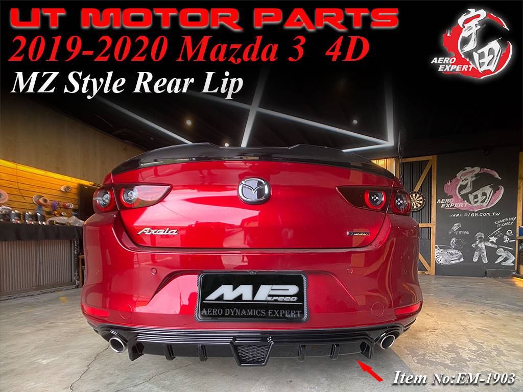 2019-2020 Mazda 3 4D MZ Style Rear Lip