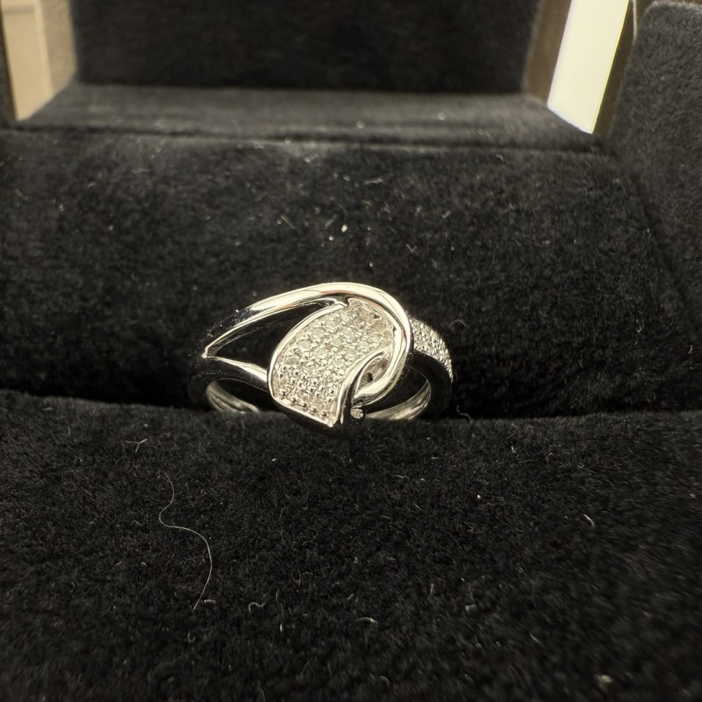 FERRI斐儷 鑽石造型線戒 D0.1ct 14K白金 n1313-03