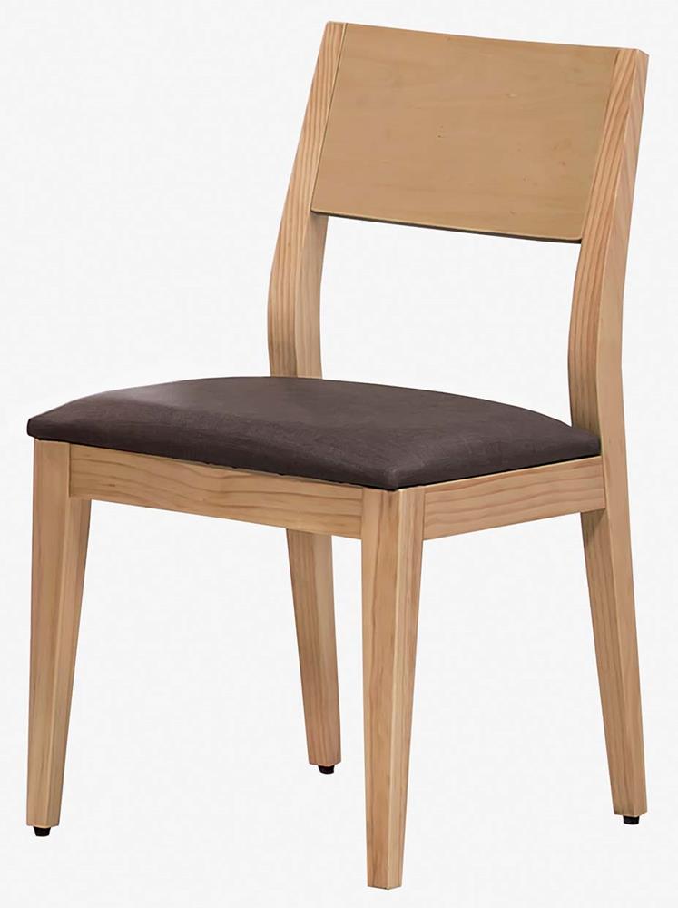 SH-A511-02 喬伊原木餐椅(咖啡亞麻紋皮) (不含其他產品)<br /> 尺寸:寬44*深53*高82cm