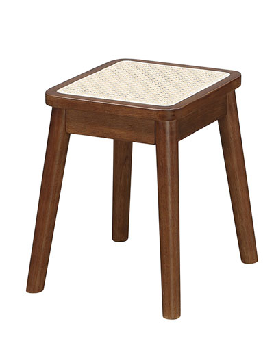 JC-902-5 日式和風胡桃色仿藤編實木方椅凳 (不含其他產品)<br />
尺寸:寬36*深36*高44cm