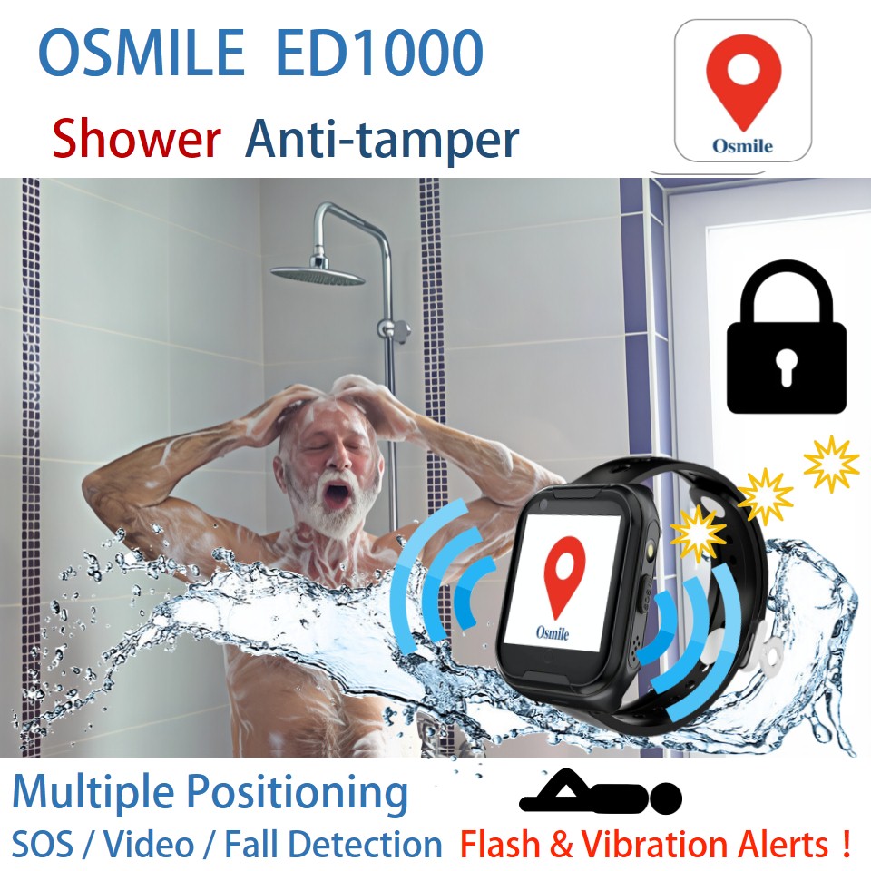 Osmile ED1000 Shower-Proof Model with Anti-Tamper Strap Dementia Elderly Personal GPS Tracker