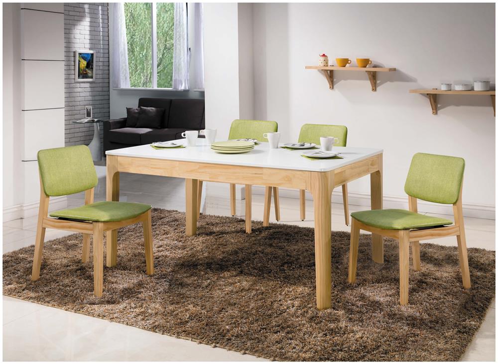 SH-A507-01 希芙雙色5尺全實木餐桌(不含其他產品)(不含餐椅)<br /> 尺寸:寬150*深90*高76cm