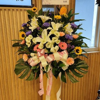 特價高架花籃260MX一對(喪禮/喪用/追思/殯儀館送花)