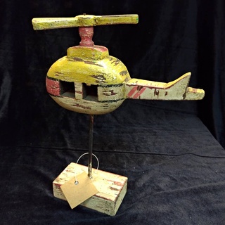 印度 實木/老木 手工雕刻 直升機擺飾