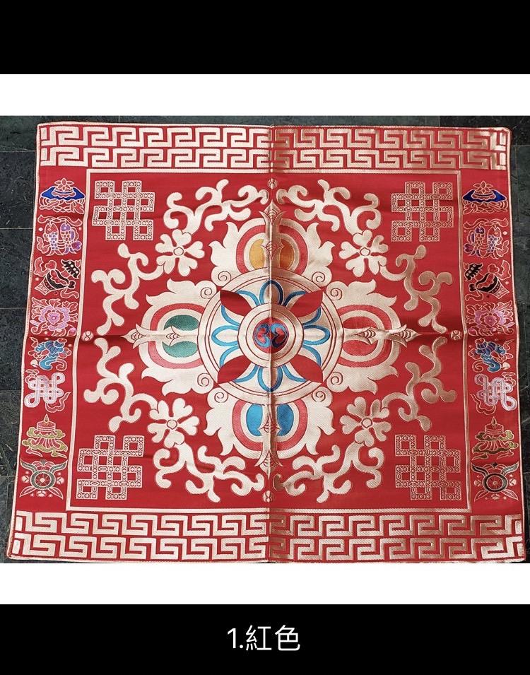 西藏【西藏藏式十字金剛杵佛堂綢緞桌圍帷幔】 西藏莊嚴桌布帷幔 藏布 供桌布(中大)