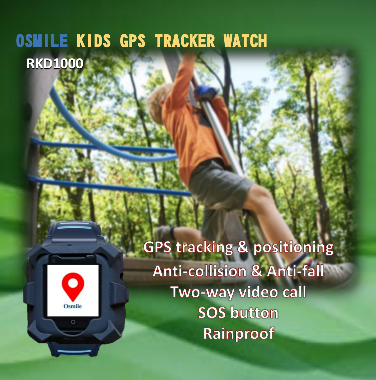 Osmile Ruggedized RKD1000 Kid's GPS Watch (Monitor Kids in Live Video)
