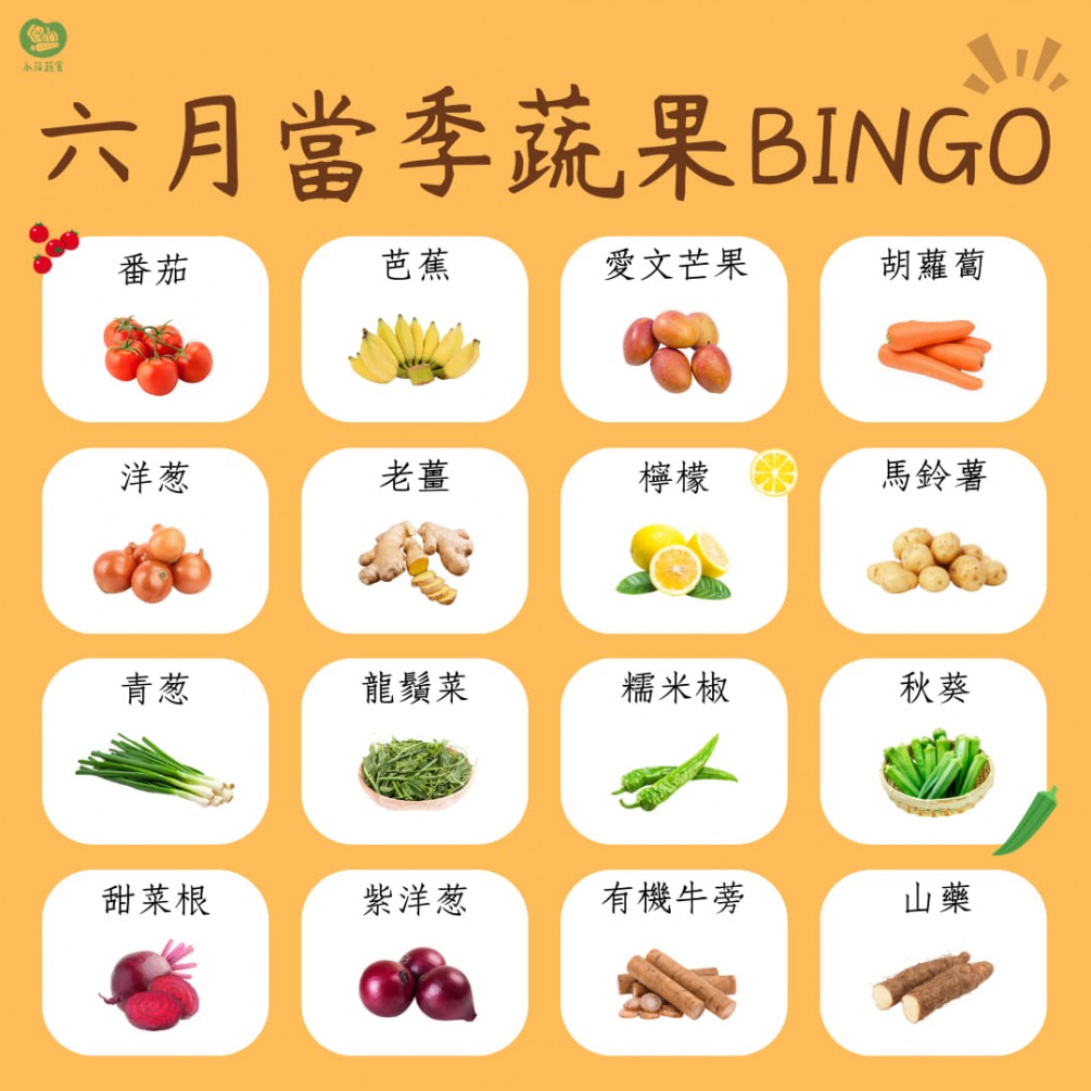 六月的蔬食BINGO第一彈來啦