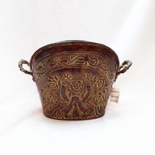 印度古銅緞鐵花器~ 置物器 可當花器~美觀大方雅致