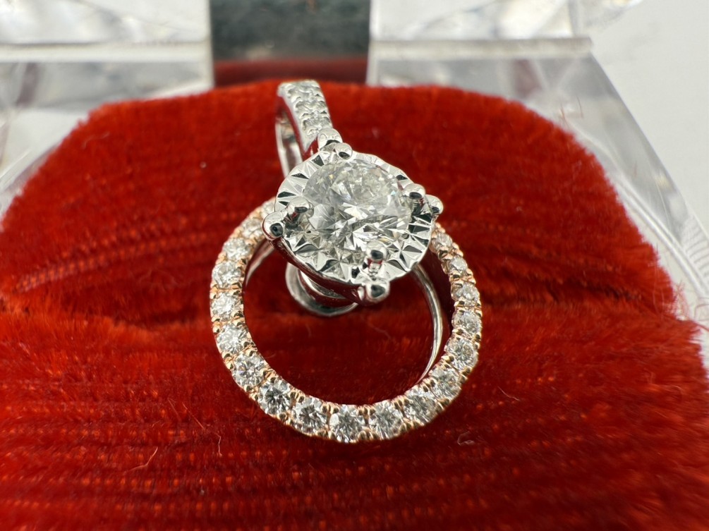 GIA天然鑽石 雙色墜子 0.31ct/F/VS1/3EX PT950 n1408