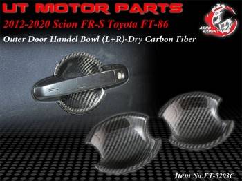 2012-2020 Scion FR-S / Toyota FT-86 Outer Door Handel Bowl (L+R)-Dry Carbon Fiber
