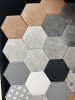 六角磚【雕刻超止滑4色8款+花磚】17X20MIT居家空間 │浴室廚房│玄關│商空設計｜地壁兩用磚#60.115
