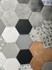 六角磚【雕刻超止滑4色8款+花磚】17X20MIT居家空間 │浴室廚房│玄關│商空設計｜地壁兩用磚#60.115
