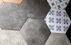 六角磚【雕刻超止滑4色8款+花磚】17X20MIT居家空間 │浴室廚房│玄關│商空設計｜地壁兩用磚#60.115