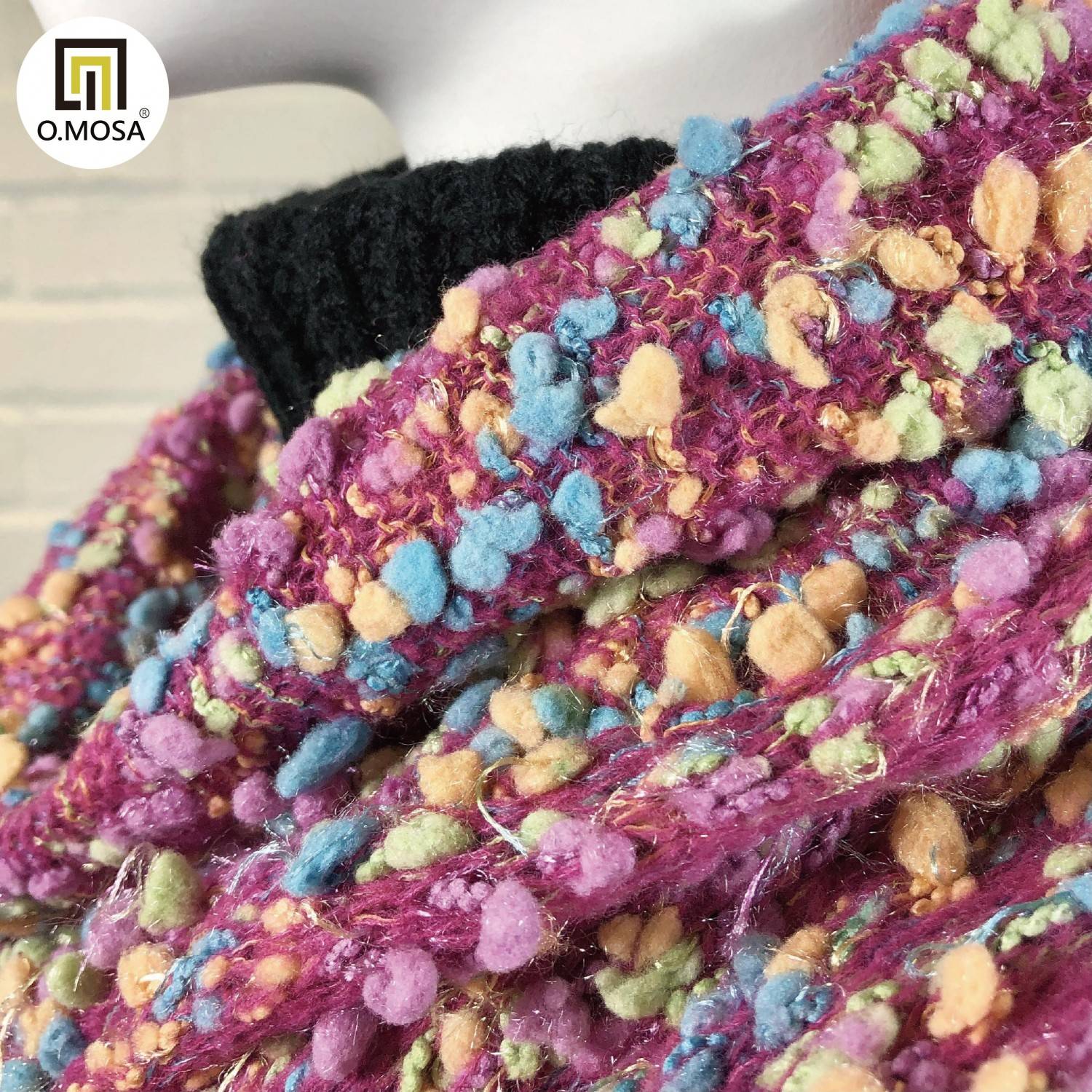 O.MOSA 毛海繽紛多彩糖果快乾造型圍巾(糖果紫)