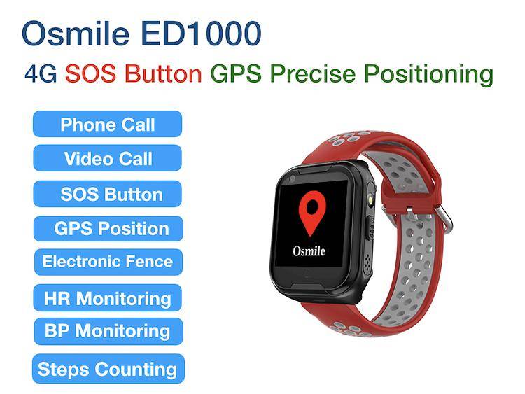 Reloj portátil Osmile ED1000 GPS Tracker para demencia y Alzheimer  (retráctil 45 cm) (JC)